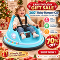 🚗🎮 360° Kids Electric Bumper Car – Dual Joysticks, Parent Remote, Safety Harness & LED Lights ✨