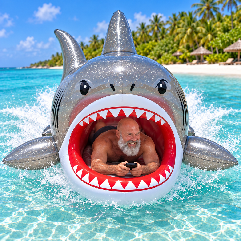 🦈🌊 Remote-Controlled Ride-In Shark Watercraft – Giant Inflatable Shark with Electric Propulsion & Wireless Control 🎮
