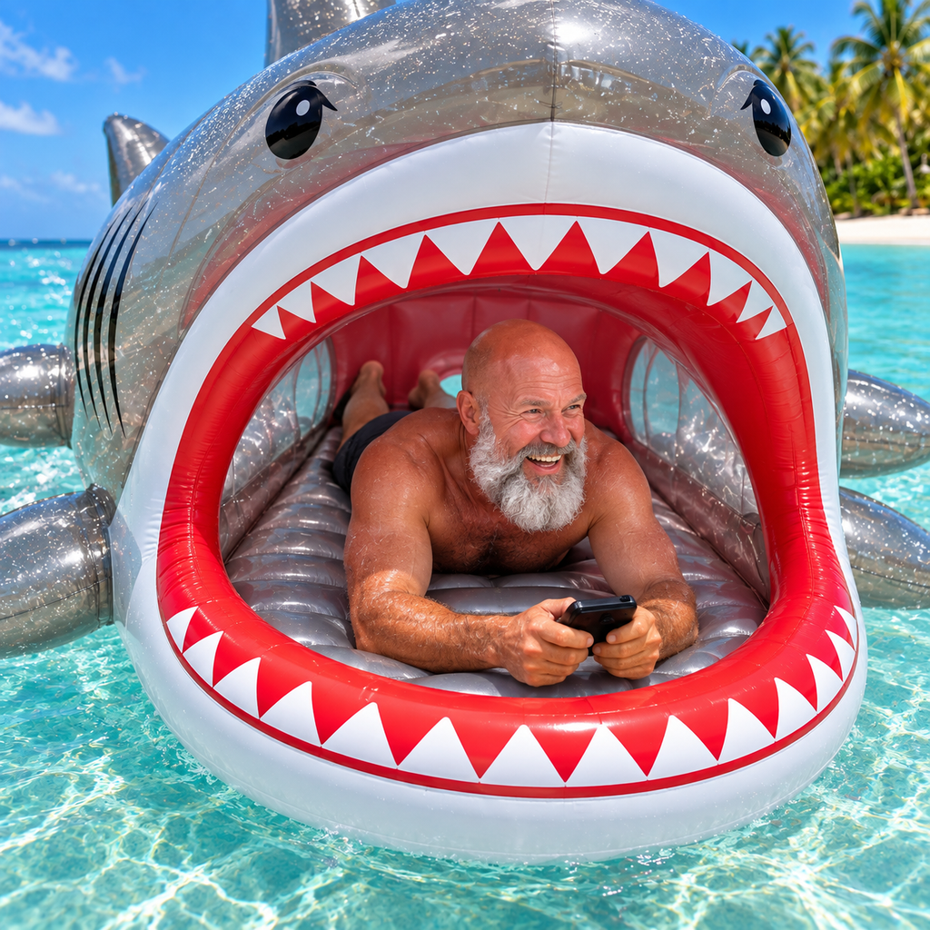🦈🌊 Remote-Controlled Ride-In Shark Watercraft – Giant Inflatable Shark with Electric Propulsion & Wireless Control 🎮