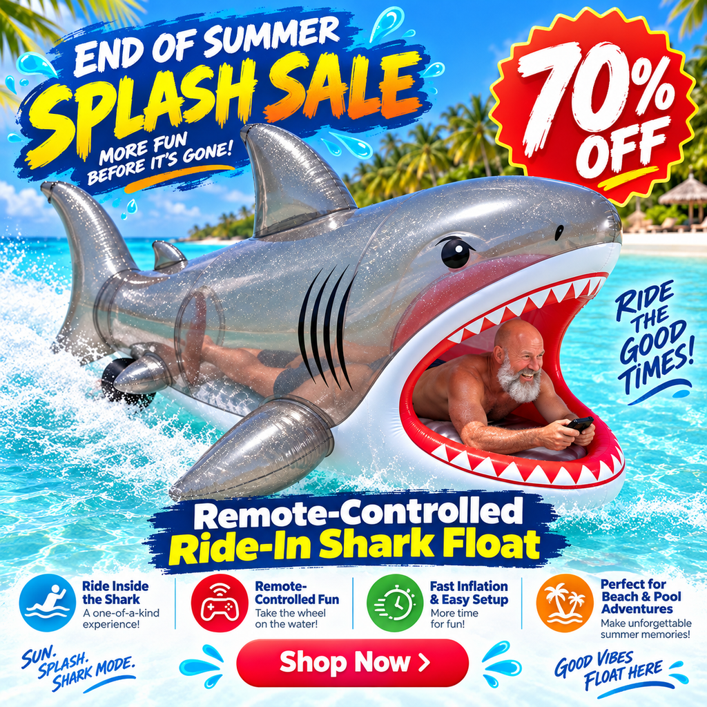 🦈🌊 Remote-Controlled Ride-In Shark Watercraft – Giant Inflatable Shark with Electric Propulsion & Wireless Control 🎮