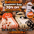 🎃🛏️ 2-Pack Halloween Inflatable Kids Air Mattress Set – Pumpkin & Mummy Beds + FREE Giant Mummy Decor 👻