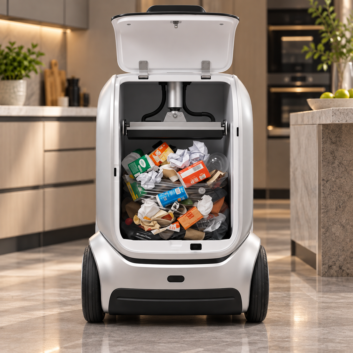 🤖🦾 Smart Auto-Compress Trash Robot – AI Robotic Arm Pickup, Automatic Waste Collection & Compression 🗑️✨