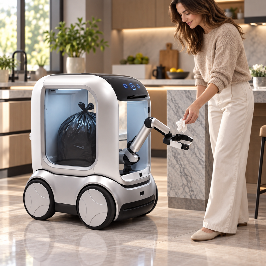 🤖🦾 Smart Auto-Compress Trash Robot – AI Robotic Arm Pickup, Automatic Waste Collection & Compression 🗑️✨