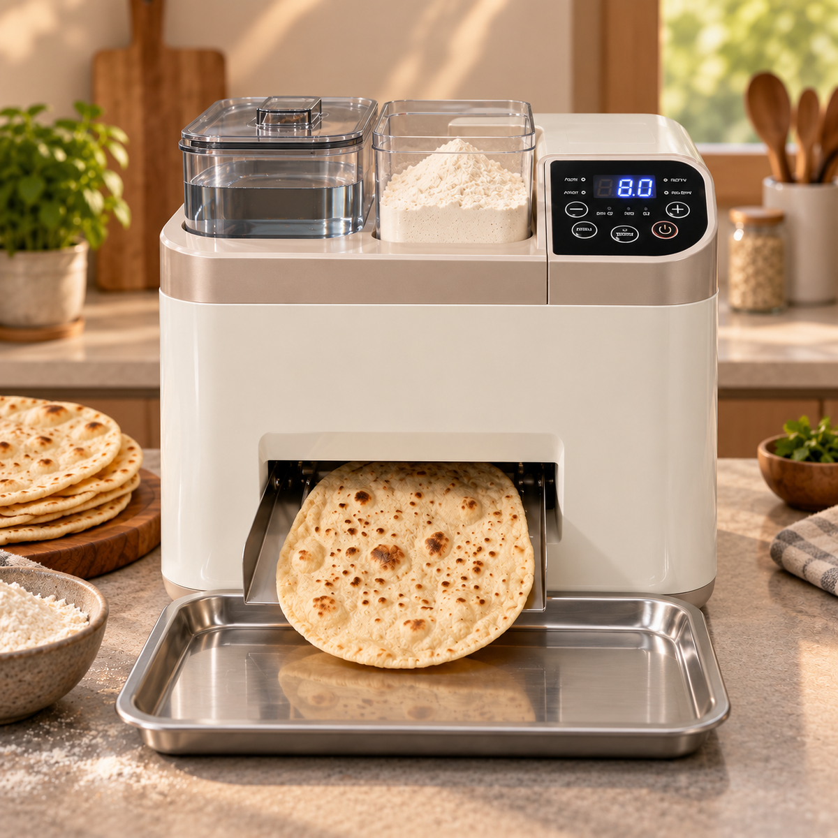 🍞 Smart Automatic Flatbread Maker 🥙 Just Add Flour & Water for Fresh Homemade