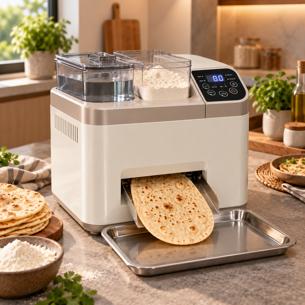 🍞 Smart Automatic Flatbread Maker 🥙 Just Add Flour & Water for Fresh Homemade