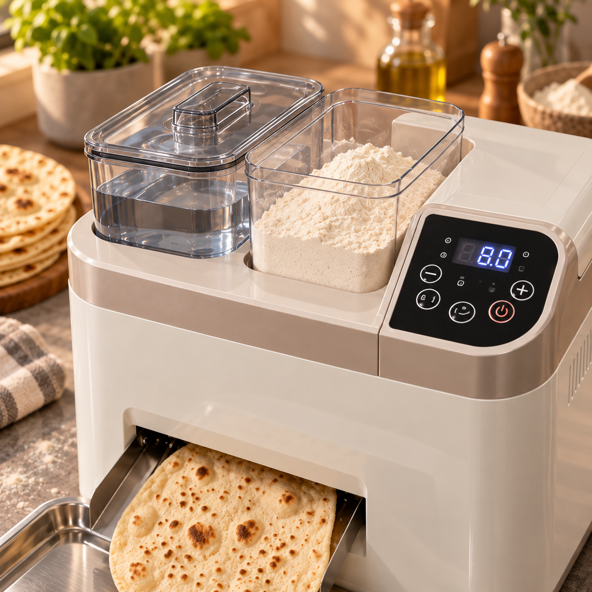 🍞 Smart Automatic Flatbread Maker 🥙 Just Add Flour & Water for Fresh Homemade
