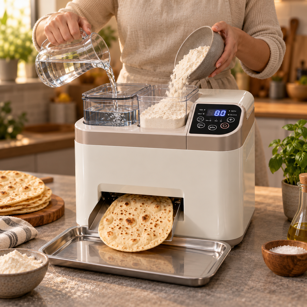 🍞 Smart Automatic Flatbread Maker 🥙 Just Add Flour & Water for Fresh Homemade