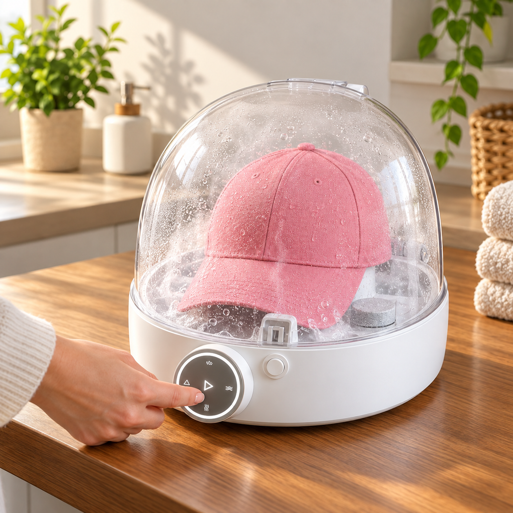 🧢 Automatic Hat Washer ✨ Gentle Cap Cleaning & High-Temperature Sanitizing Machine